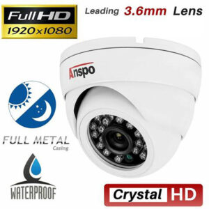 anspo 2mp full hd 1080p dome cctv camera with 10m video power cable cctv camkit1