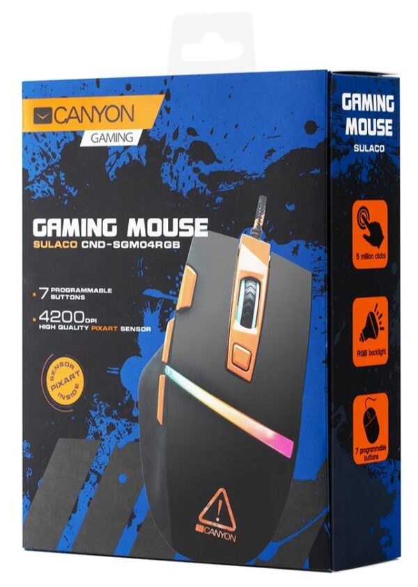 canyon sulaco 4200dpi 7 button rgb gaming mouse cnd sgm04rgb