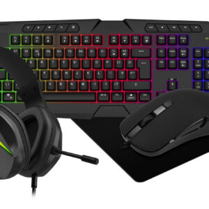cit raptor 4 in 1 rgb keyboard, mouse, headset & mouse mat kb gam rap/combo