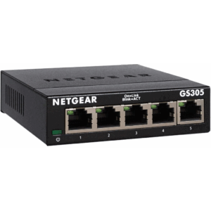netgear gs305 nespravované l2 gigabit ethernet (10/100/1000) Čierna (gs305 300pes)