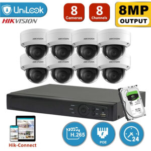 hikvision cctv camera system 4k 8mp ip camera poe kit ds 2cd2185fwd is